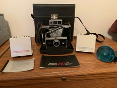 Polaroid 250 Camera with Case, Zeiss Ikon RF, Flash, Close Up Kit & Portrait Kit