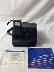 black Polaroid Impulse QPS instant camera. Tested Working!!!