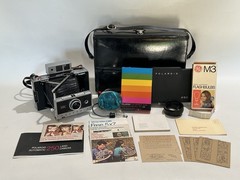 Polaroid 250 Automatic Land Camera Zeiss Complete Kit Case Film Flash & More