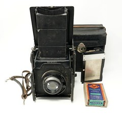 Ernemann Ernoflex Model I 6.5x9cm Reflex Camera w/ 13.5cm F3.5 Ernon Lens, Case