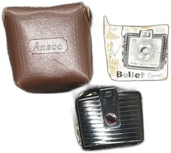 Kodak Brownie Bullet Camera Vintage 1950s With Original Manual And Ansco Case