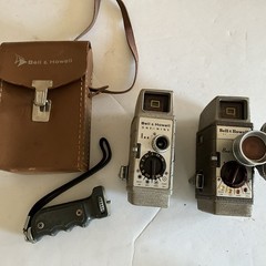 Lot Of 2 Vintage Bell and Howell Model 252 8mm & One Nine Movie Camera W/case