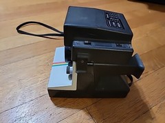 Vintage Polaroid One Step Land Camera BC Series & Focal 600 Flash UNTESTED