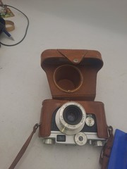 Argus C-Four 35mm Rangefinder Camera w/ 50mm f/2.8 Cintagon Lens & Leather Case