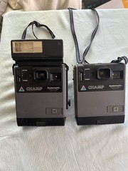 Kodak CHAMP Kodamatic HS144-10 Instant Camera Lot of 2 w/ Flash NOT TESTED