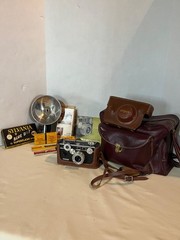 Vintage Argus 35mm camera and bag
