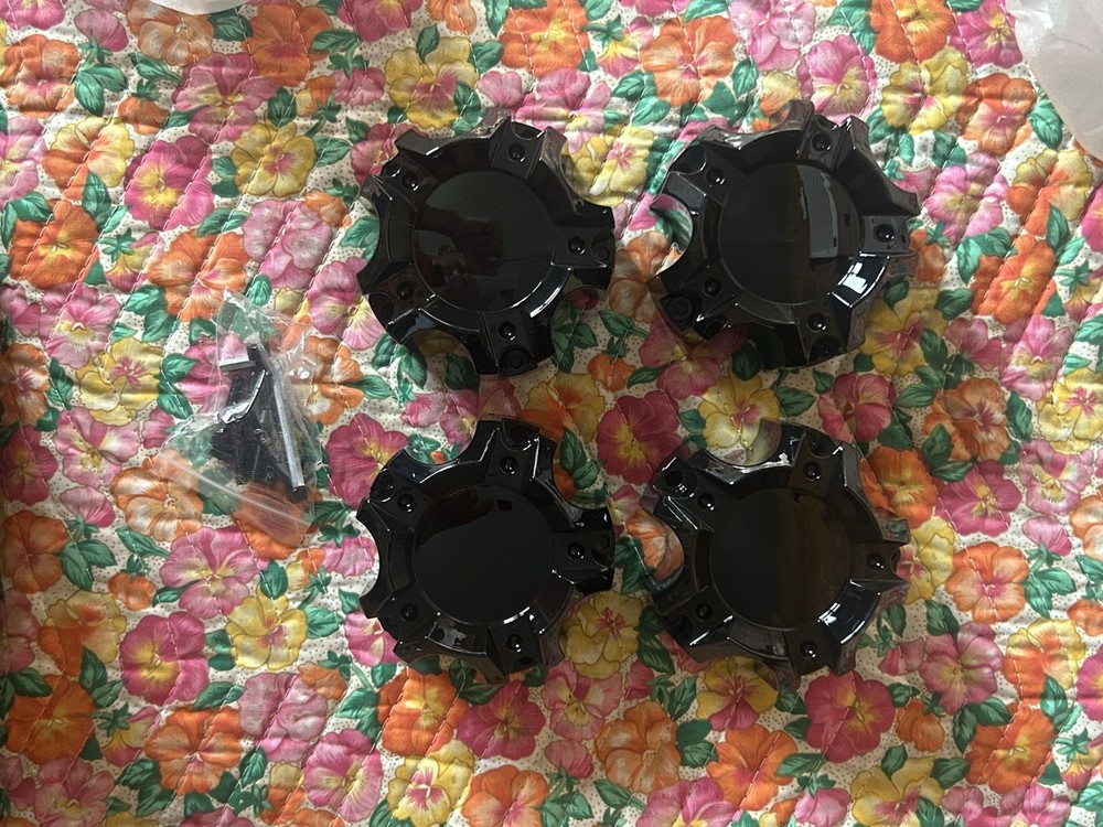 4.41in Wheel Center Caps for Ballistic Center Hubcaps, 4 Pack Black Center