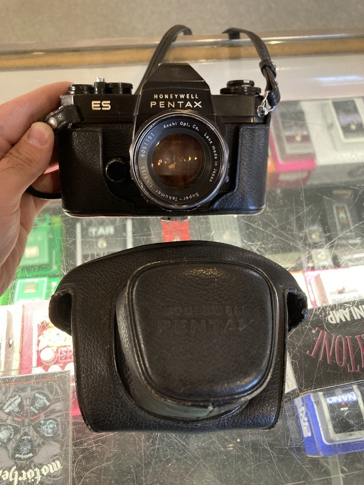 Honeywell Pentax ES Black 35mm SLR w/ Super-Takumar 55mm f/1.8 & Case