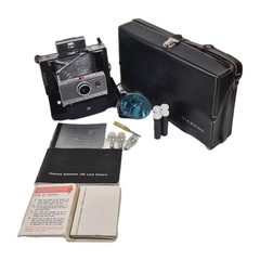 Vintage Polaroid Land Camera Automatic 100 Manual W/Case & More Untested. AS IS.