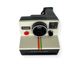 Vintage Polaroid OneStep SX-70 Rainbow Land Camera White & Black – (Parts Only)