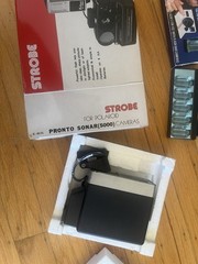 Polaroid Pronto SONAR OneStep SX-70 Camera w/ Expired Film & Flashbars AS-IS