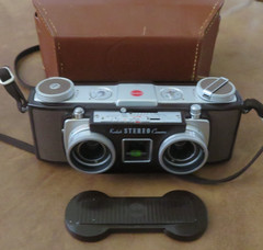 1950s Kodak Stereo Camera w/ Anaston 35mm 1:3.5 Lenses w/ Case & Cap NICE!
