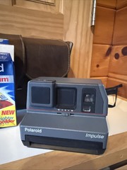 Vintage Polaroid Impulse 600 Camera w/Pop-Up Flash & Strap Film And Case