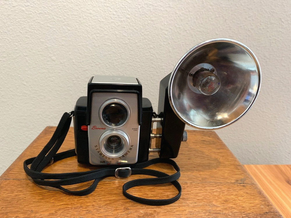 Kodak Brownie Starflex Camera w/ Kodak Midget Flash Holder
