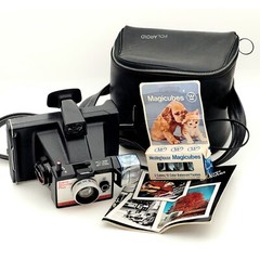 Vntg 1975 Poloroid Super Shooter Plus Land Camera w/ Bag-Manual & Bulbs Untested