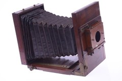 ✅ FRENCH ANTIQUE 18X24CM MAHOGANY WOOD CAMERA W/ THORNTON PICKARD SHUTTER *READ*