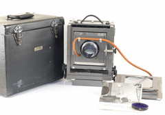 Ansco Universal 5×7 / 4×5 Camera w/ Wollensak 241mm f/4.5 Raptar – Packard Shutt
