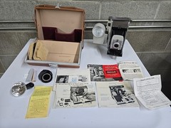 Polaroid Land Camera 80A w Case – Wink Light – Day Light Lens Filter,Paperwork