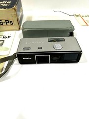 MINOLTA-16 P SUBMINIATURE SPY CAMERA WITH BOX, CASE AND INSTRUCTIONS – TESTED