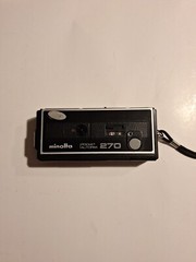 Minolta pocket auto pack 270,Vintage with flash 25 pack leather carrying case