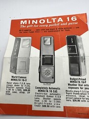 Vintage Minolta-16 Model P, Sub-Miniature Film Spy Camera w/ Manual and Box,