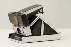 *** POLAROID SX-70 SONAR ONESTEP FOLDING INSTANT LAND CAMERA BLACK WORKS ***