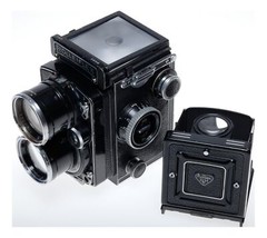 Tele Rolleiflex Type 1 6×6 Film TLR Camera Sonnar f/4 135mm Serviced