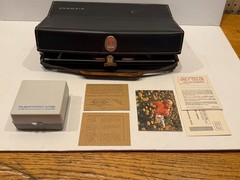 Vintage Polaroid Automatic 100 Land Camera Bundle Case Flash Portrait Kit 581