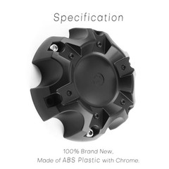 5.55in Wheel Center Caps for Ballistic Center Hubcaps, 4 Pack Glossy Black