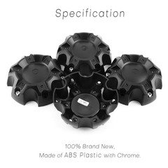 5.55in Wheel Center Caps for Ballistic Center Hubcaps, 4 Pack Glossy Black