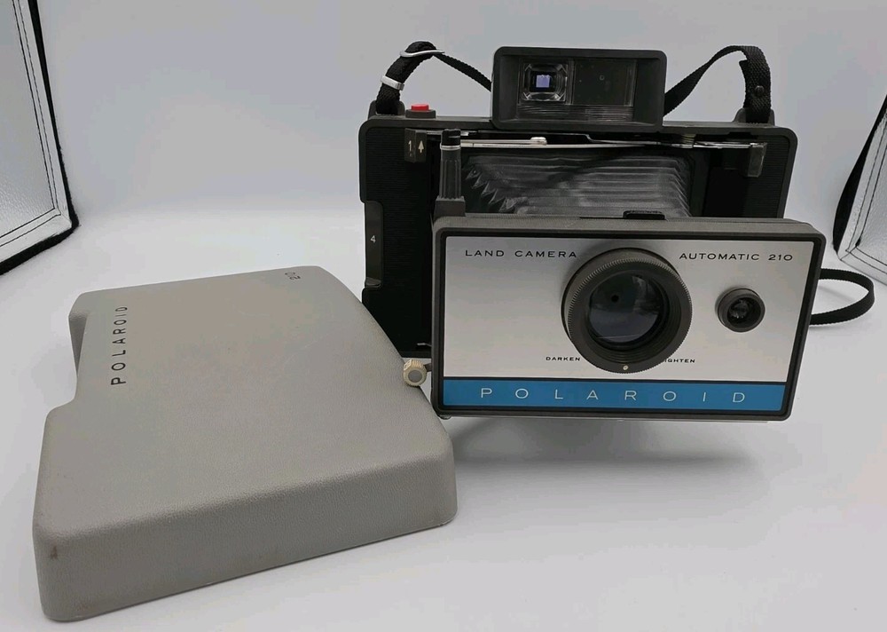 Vintage Polaroid Automatic 210 Land Camera with Case and Manual