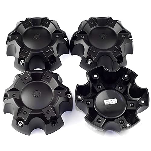5.55in Wheel Center Caps for Ballistic Center Hubcaps, 4 Pack Glossy Black