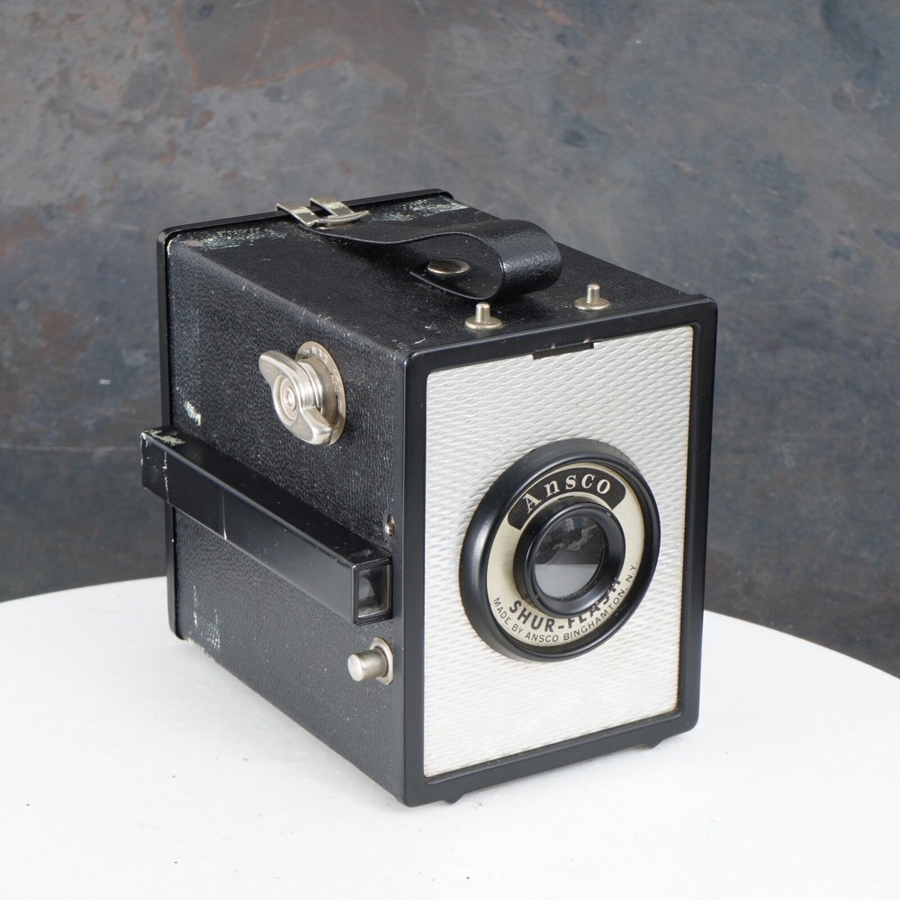 ^ ANSCO SHUR Flash BOX CAMERA RETRO ORIGINAL VINTAGE