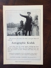 1921 vintage original print ad Eastman Kodak Co. Autographic Kodak Camera
