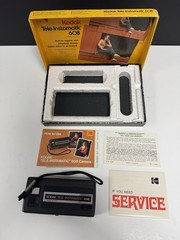 Vintage Kodak Tele-Instamatic 608 Black 110 Film Camera 1970s Original Box