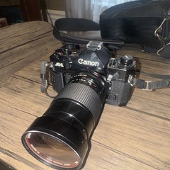 Canon A-1 Black 35mm SLR Film Camera Body with Lens, Original Style Case