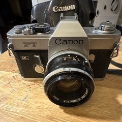 Canon FT QL 35mm SLR Film Camera Black Silver with Lens and Case