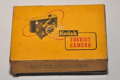 Vntg Kodak Tourist II Folding Camera w Flash Kodon Shutter Kodet Lens w manual B
