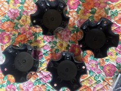 4.41in Wheel Center Caps for Ballistic Center Hubcaps, 4 Pack Black Center
