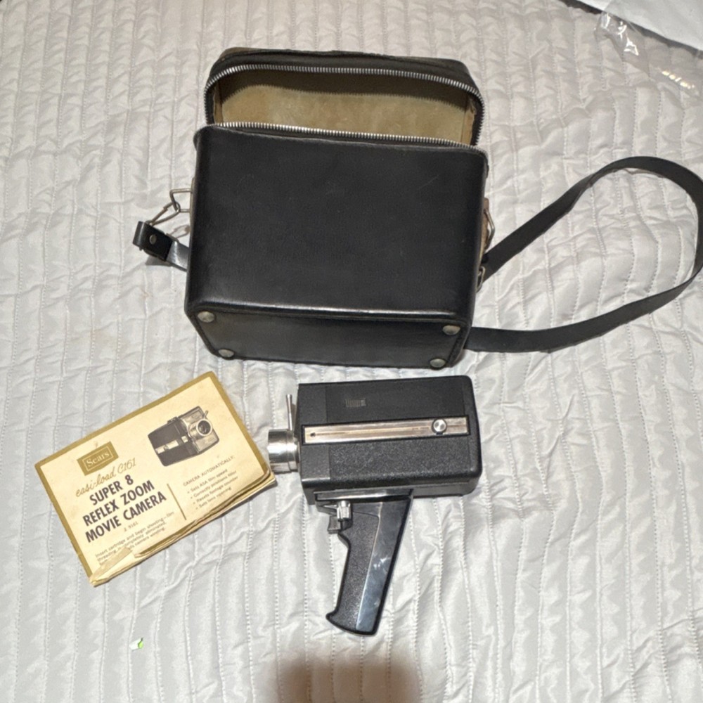 Sears Easy-Load C161 Super 8 Reflex Zoom Movie Camera w/ Case & Manual