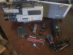Panasonic AG-460 S-VHS Video Camera with Case and Accessories