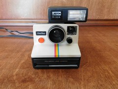 Vintage Polaroid SX-70 Land Camera Striped One Step w/strobe ALFON PR-50A 1965