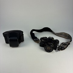 Vintage Sears KSX Super 35mm SLR Camera W/ 50mm f2 Lens Untested With Travel Bag
