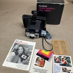 1970s POLAROID SQUARE SHOOTER 2 LAND CAMERA W/ BOX FLASH CUBE VINTAGE UNTESTED