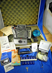Polaroid automatic 103 land camera w/ flash & many accessories & New Battery!