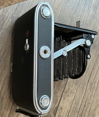 Vintage Black ANSCO Folding Camera F 6.3 Viking Untested With Case Excellent!