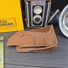 Vtg Kodak Duaflex II 2 Duaflex Film Camera KodarLens With Strap, Flash, & Boxes