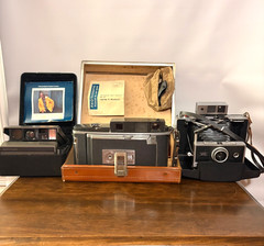 3 – Vintage Cameras Kodak Case Polaroid 250 Land Electric Eye Model 900 Decor