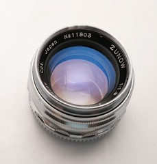Miranda T Silver SLR Film Camera w/ Zunow 50mm 1.9 Lens, Finder, Case, Manual