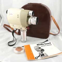 Vintage Minolta Zoom 8 Film Movie Camera w/ Rokkor Lens, Case, Manual – Untested